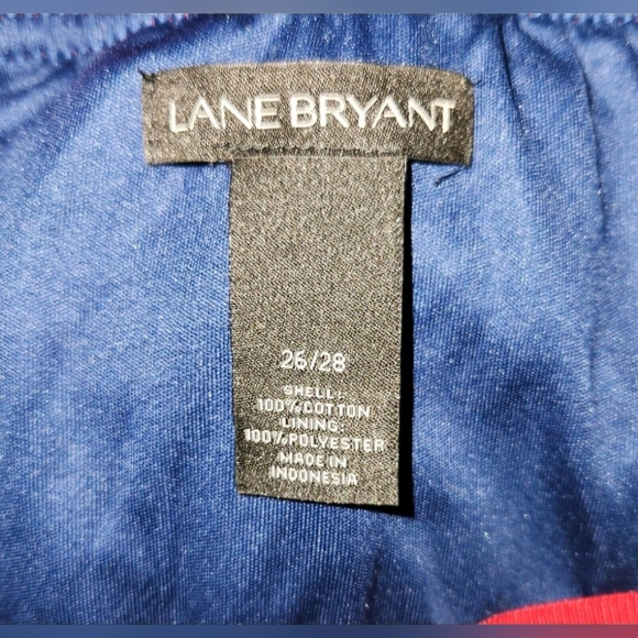 Lane Bryant Mini Skirt Sz 26/28 Layered Tiers Ruffles Polka Dots Red White Blue - Picture 7 of 7